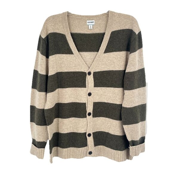 Old Navy Other - Old Navy Striped Wool Blend Button Cardigan Mens Sz XXL Brown Tan